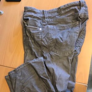 True religion corduroy pants. Grey